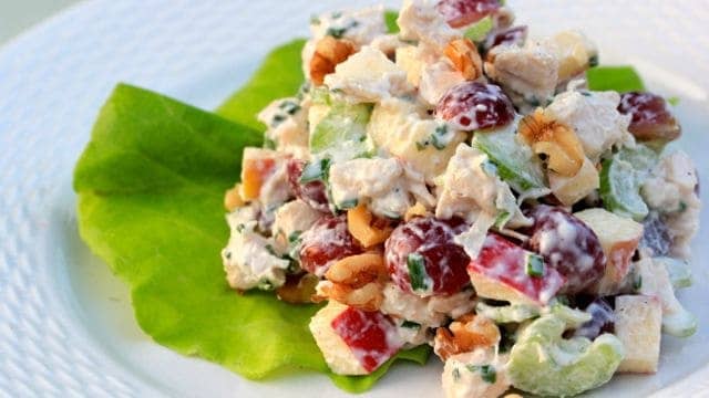 This creamy classic Waldorf salad can be made diabetic friendly with a few easy swaps